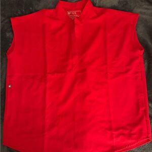 Figs Rafaela Scrub Top, size medium. Color is Pop Red.